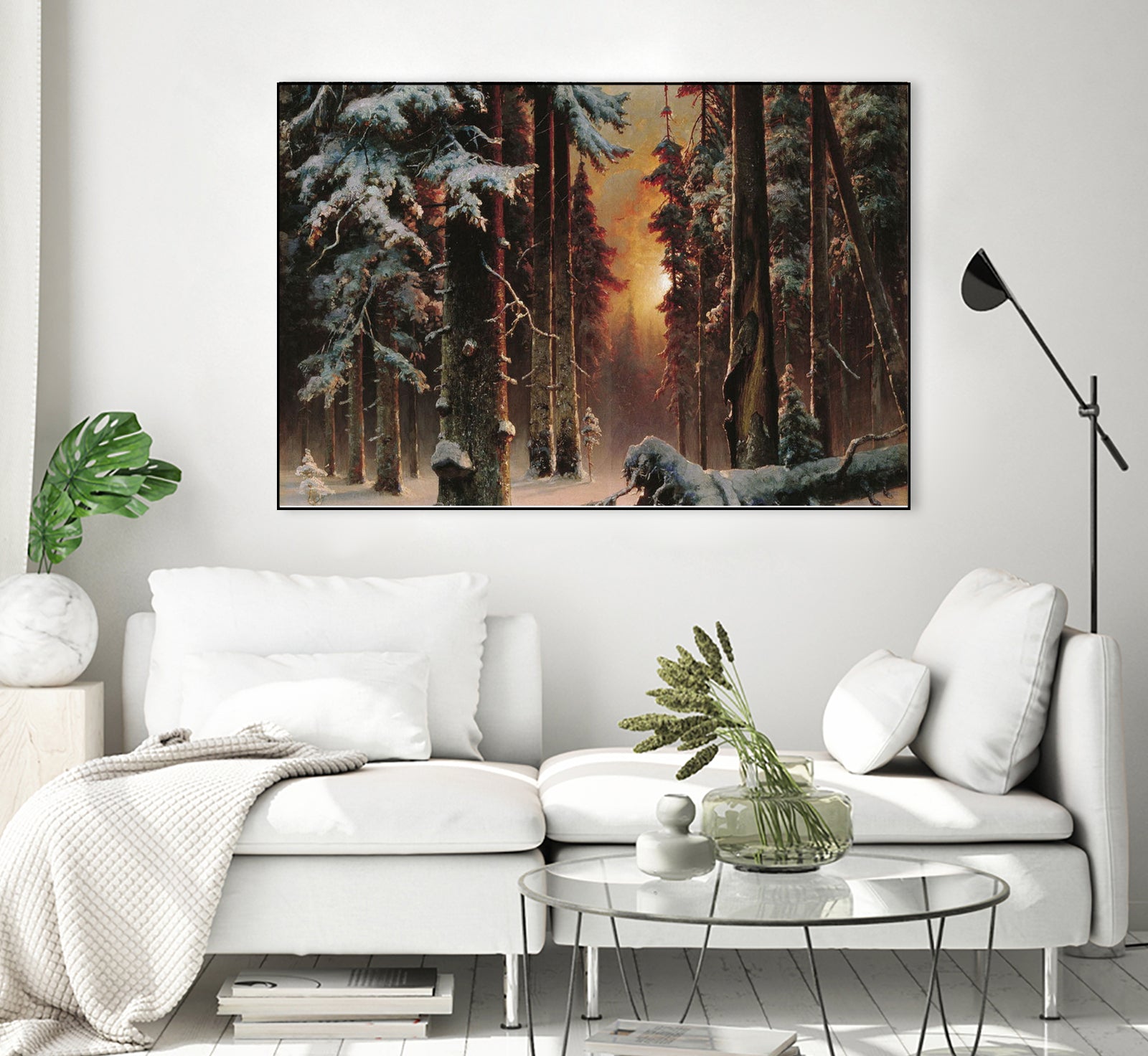 Sunset in the Frozen Winter Forest by Retno Asih Mustakimah on GIANT ART - black digital painting