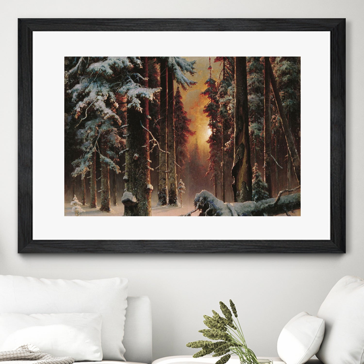 Sunset in the Frozen Winter Forest by Retno Asih Mustakimah on GIANT ART - black digital painting