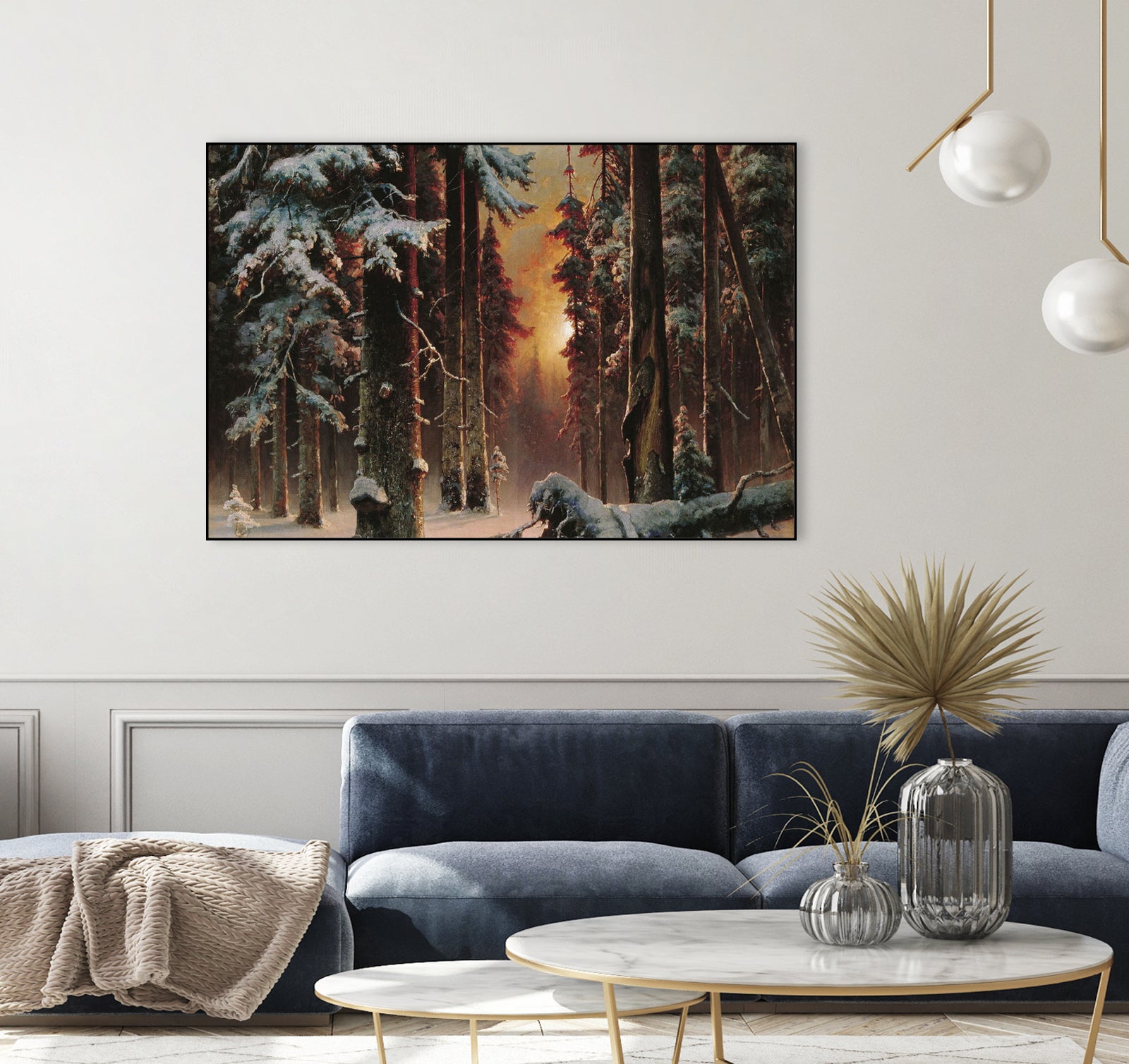 Sunset in the Frozen Winter Forest by Retno Asih Mustakimah on GIANT ART - black digital painting