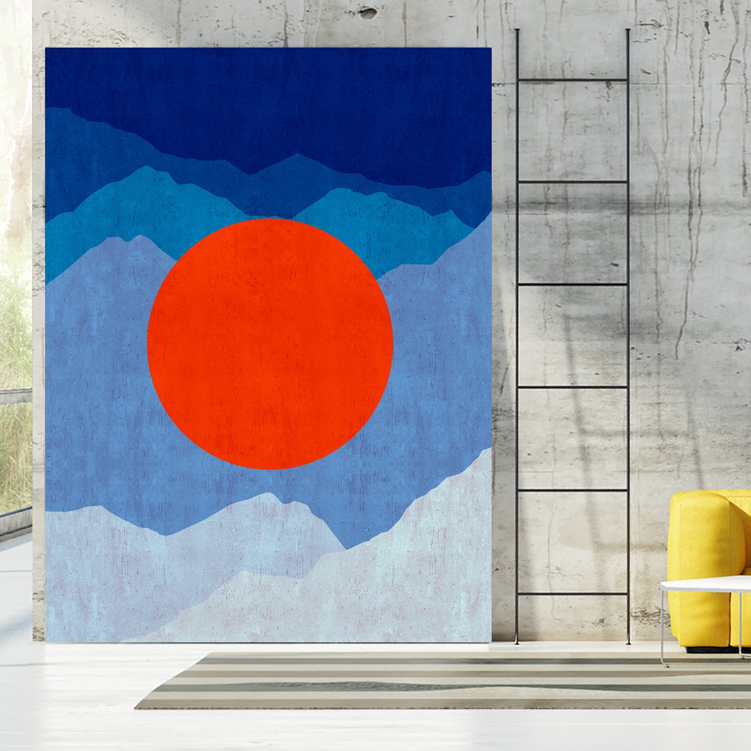 Minimalist landscape II by Vitor Costa on GIANT ART - blue digital painting