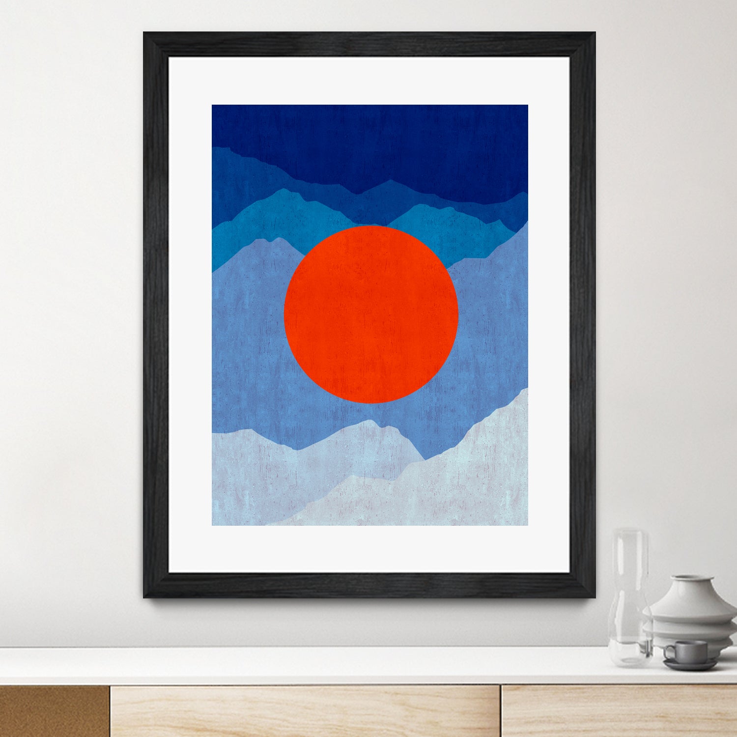 Minimalist landscape II by Vitor Costa on GIANT ART - blue digital painting