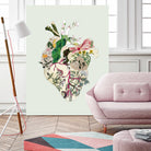 Vinatge Botanical Heart - Green by Bianca Green on GIANT ART - green digital drawing