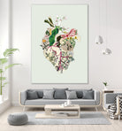 Vinatge Botanical Heart - Green by Bianca Green on GIANT ART - green digital drawing