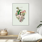 Vinatge Botanical Heart - Green by Bianca Green on GIANT ART - green digital drawing