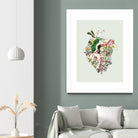 Vinatge Botanical Heart - Green by Bianca Green on GIANT ART - green digital drawing