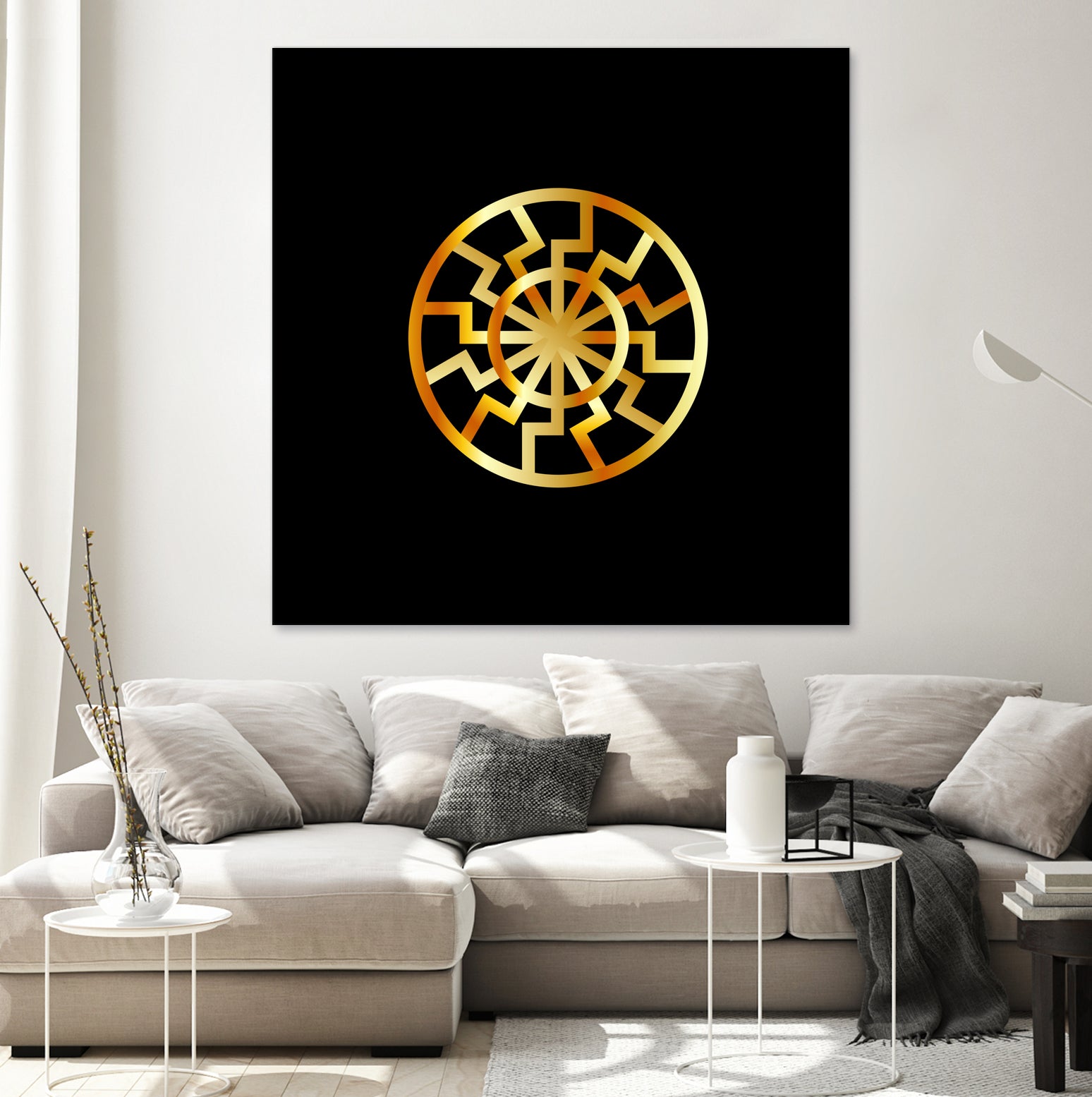 Black Sun symbol in gold- Schwarze Sonne by Shawlin Mohd on GIANT ART - brown digital drawing