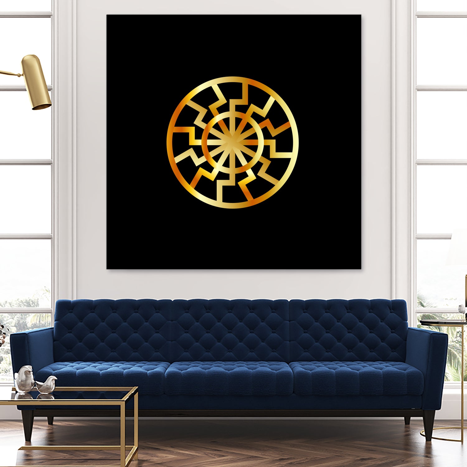 Black Sun symbol in gold- Schwarze Sonne by Shawlin Mohd on GIANT ART - brown digital drawing