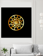 Black Sun symbol in gold- Schwarze Sonne by Shawlin Mohd on GIANT ART - brown digital drawing