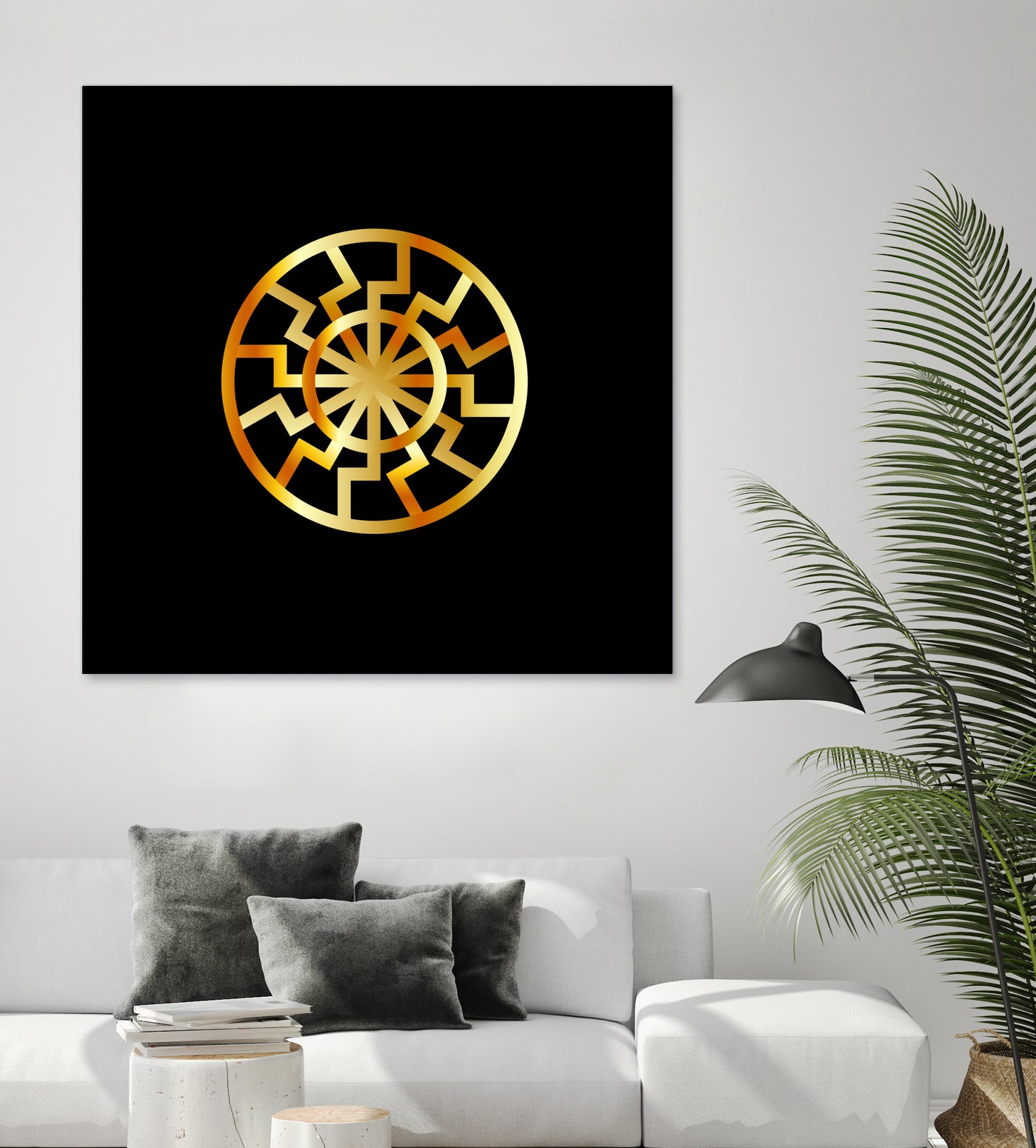 Black Sun symbol in gold- Schwarze Sonne by Shawlin Mohd on GIANT ART - brown digital drawing