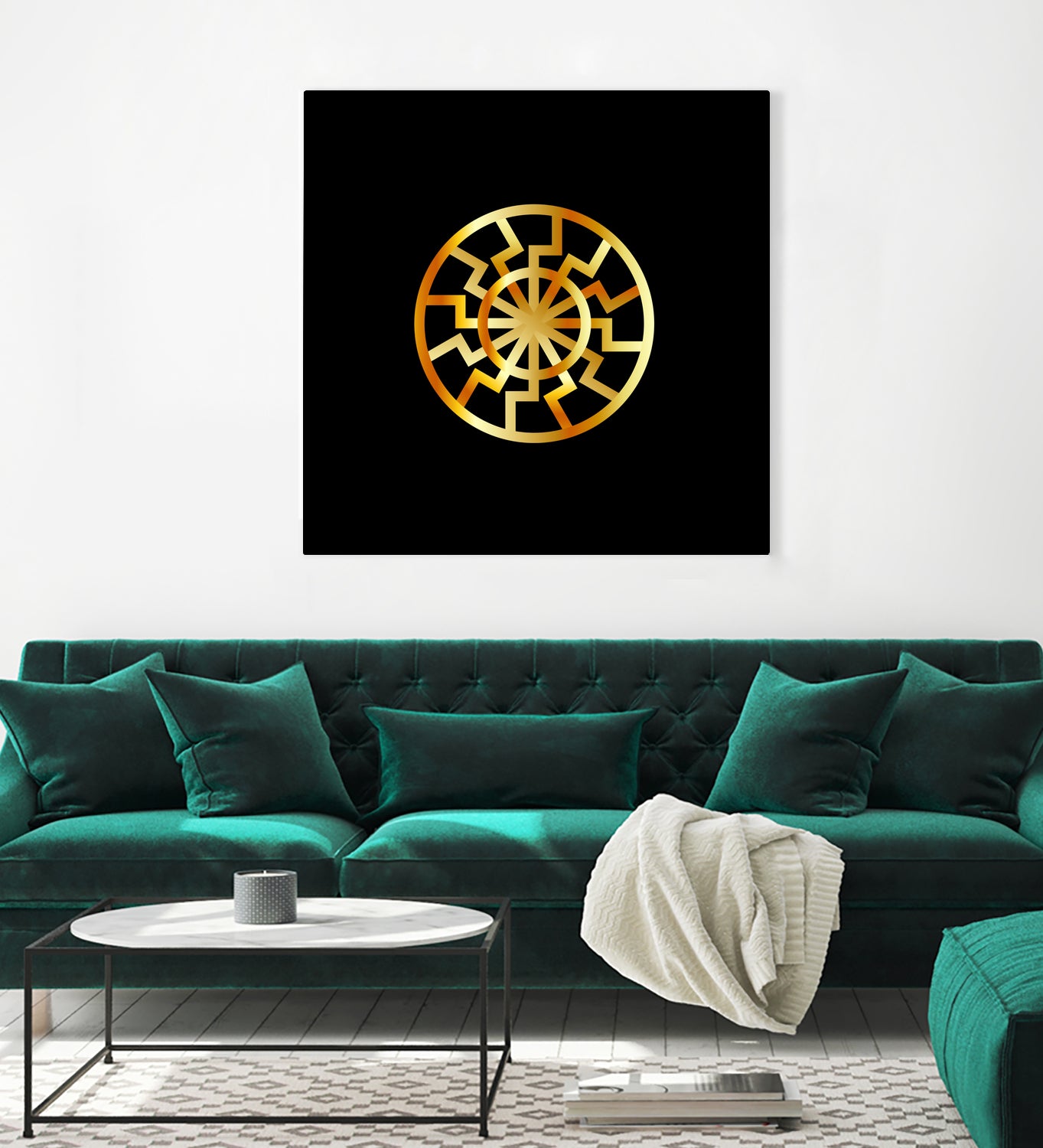 Black Sun symbol in gold- Schwarze Sonne by Shawlin Mohd on GIANT ART - brown digital drawing