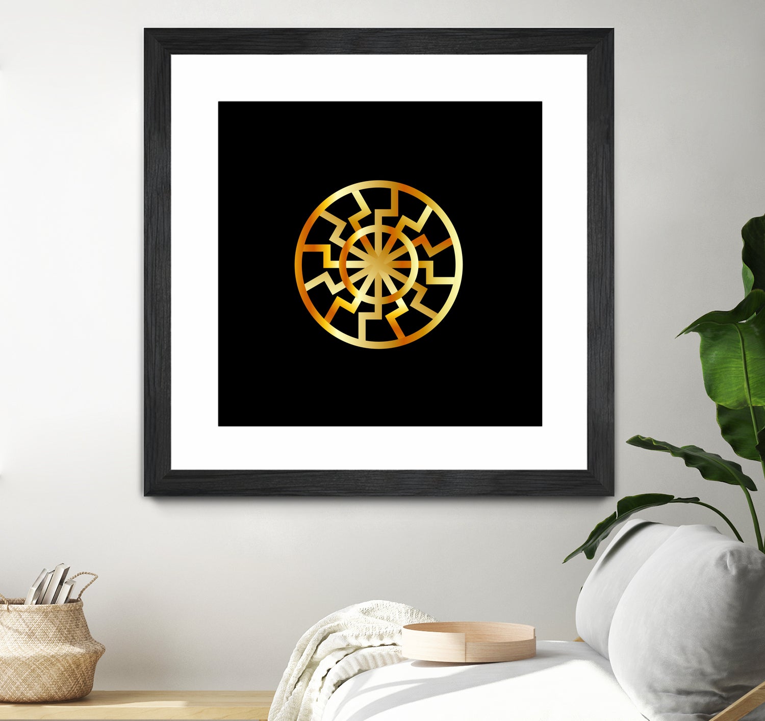 Black Sun symbol in gold- Schwarze Sonne by Shawlin Mohd on GIANT ART - brown digital drawing