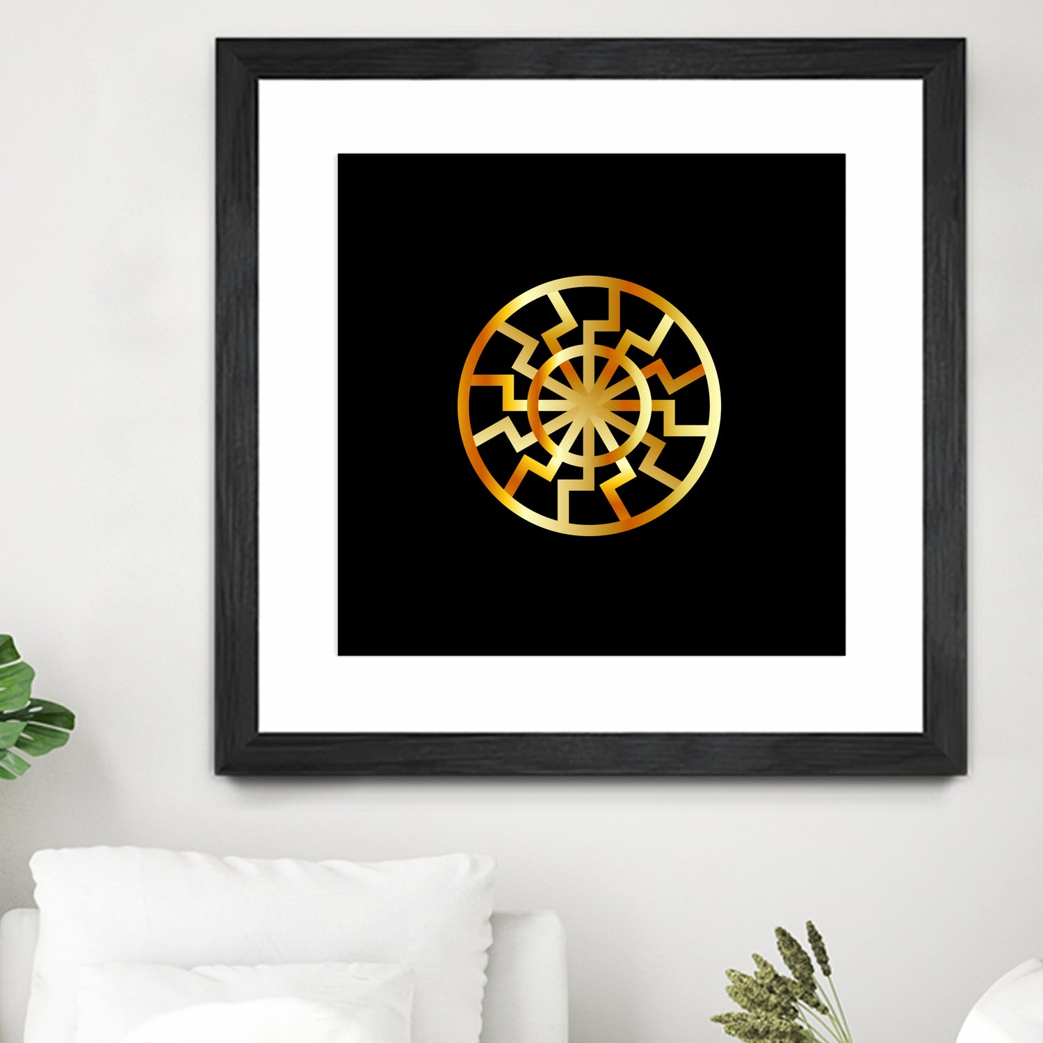 Black Sun symbol in gold- Schwarze Sonne by Shawlin Mohd on GIANT ART - brown digital drawing