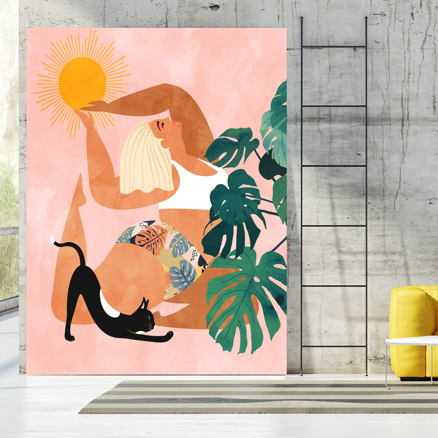 Tropical Yoga by Uma Gokhale on GIANT ART - orange digital painting