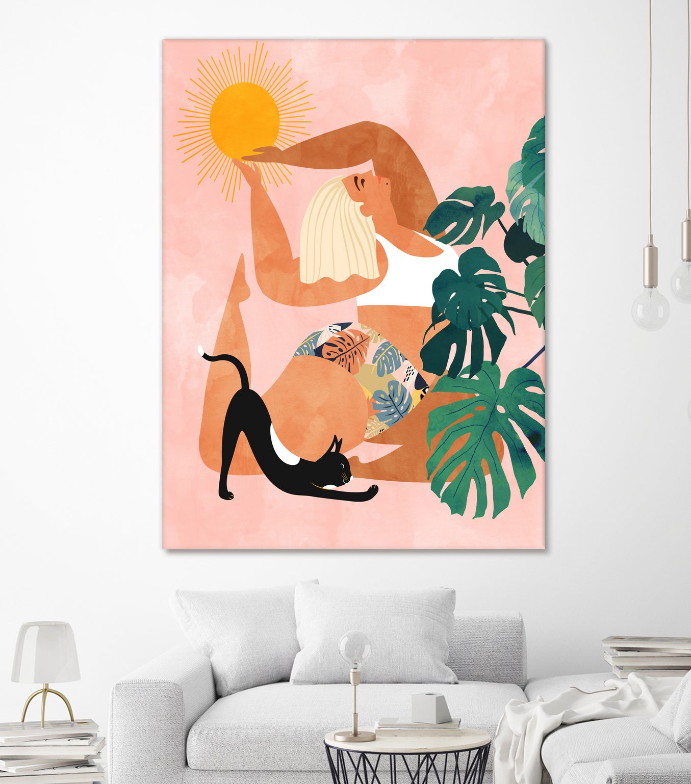 Tropical Yoga by Uma Gokhale on GIANT ART - orange digital painting