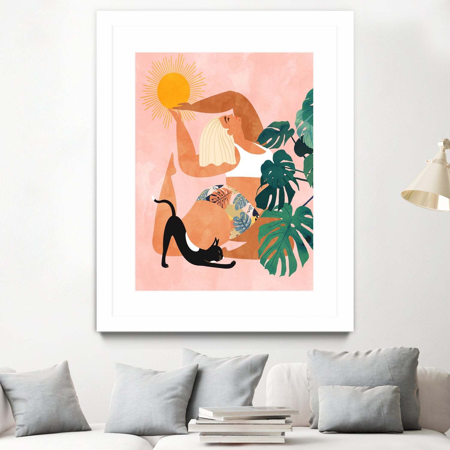 Tropical Yoga by Uma Gokhale on GIANT ART - orange digital painting