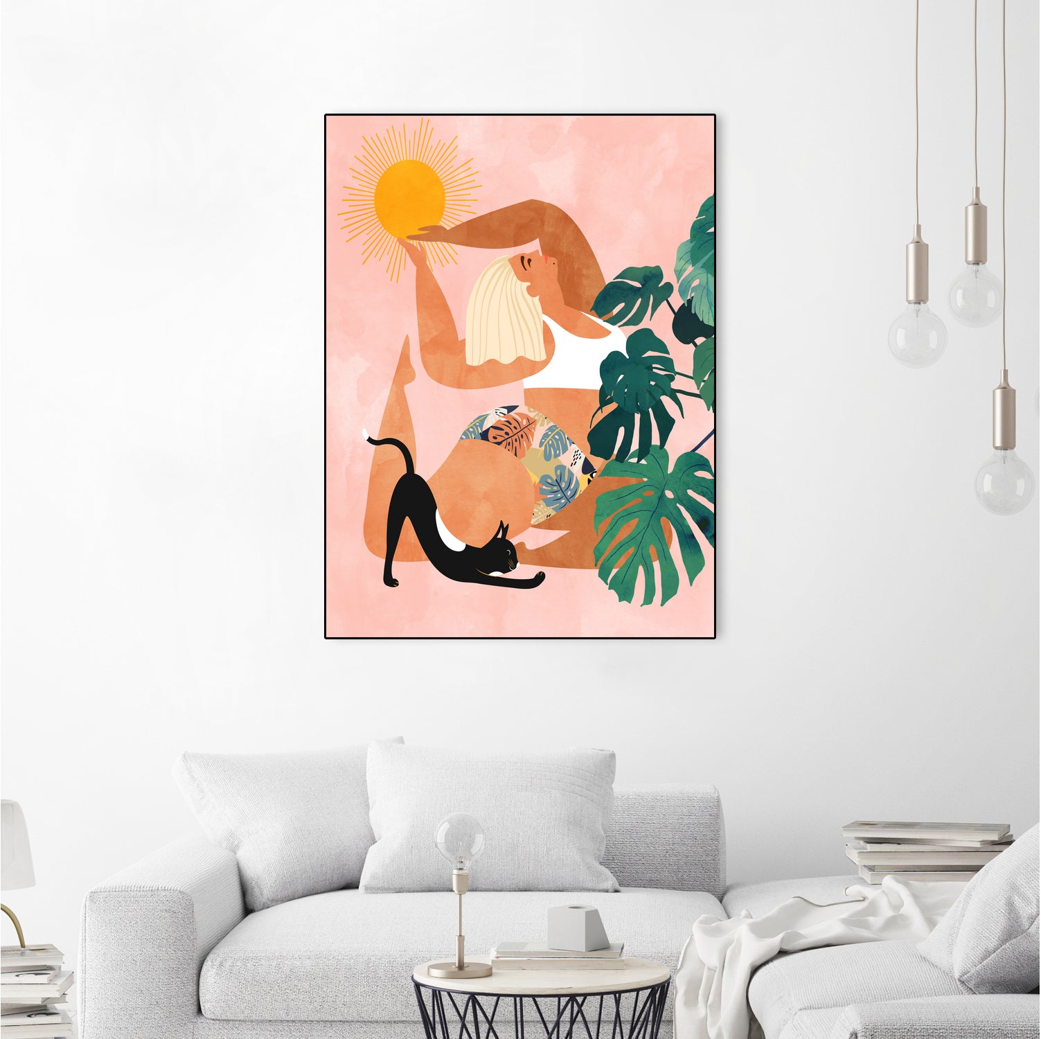 Tropical Yoga by Uma Gokhale on GIANT ART - orange digital painting