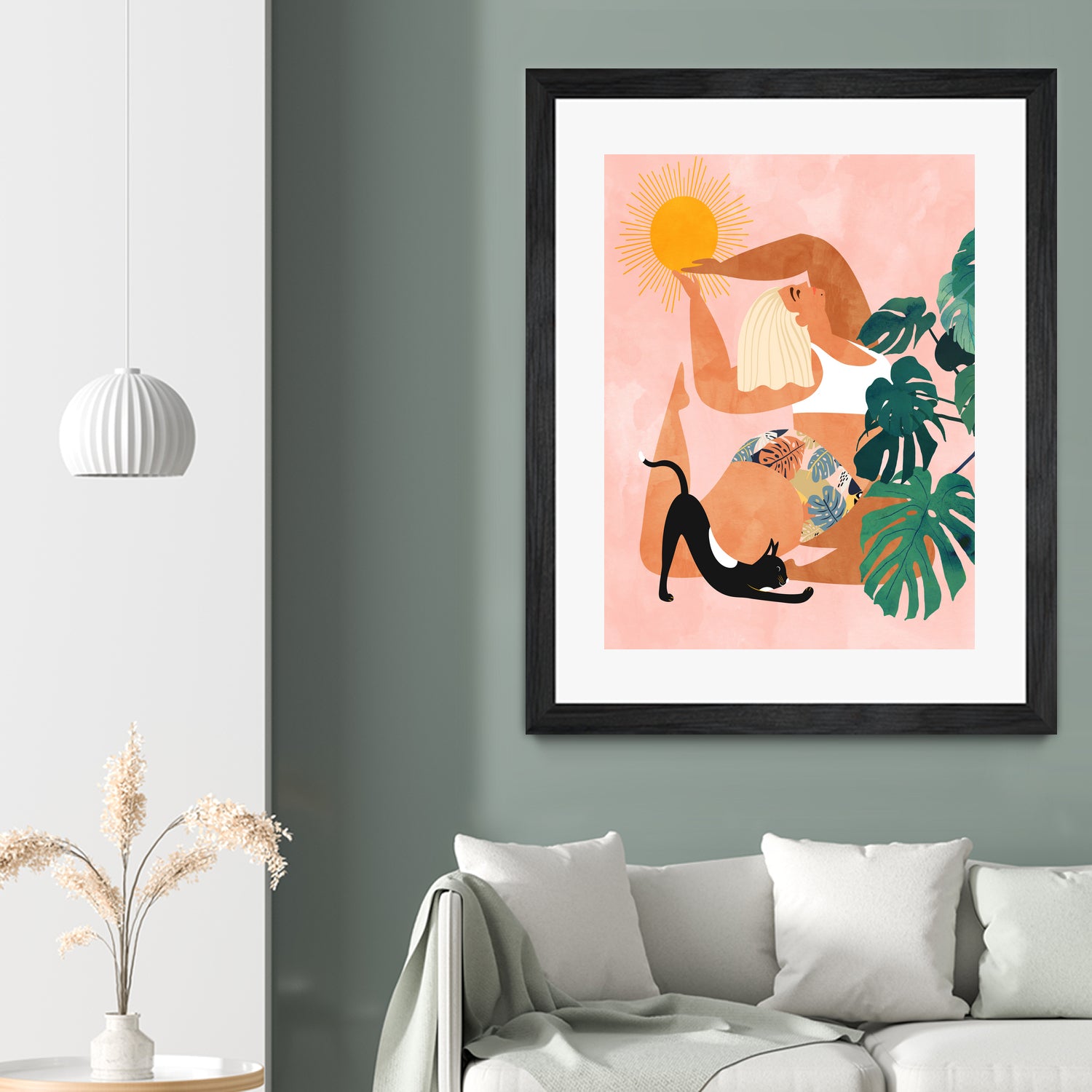 Tropical Yoga by Uma Gokhale on GIANT ART - orange digital painting