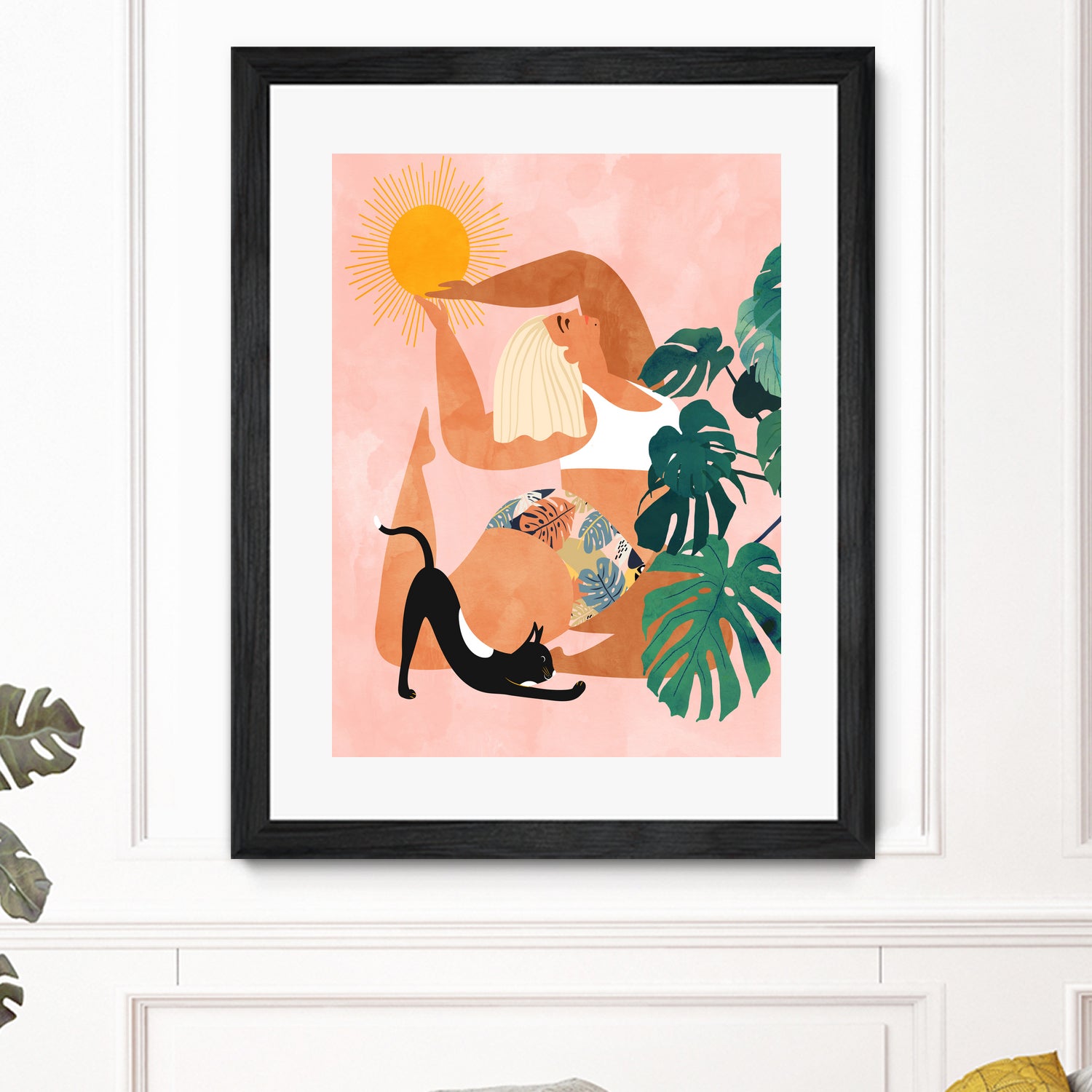 Tropical Yoga by Uma Gokhale on GIANT ART - orange digital painting