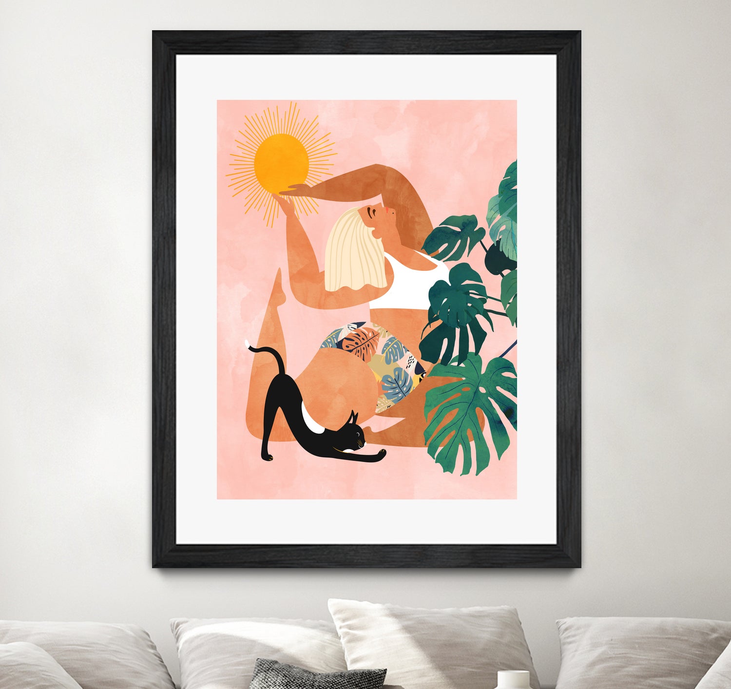 Tropical Yoga by Uma Gokhale on GIANT ART - orange digital painting