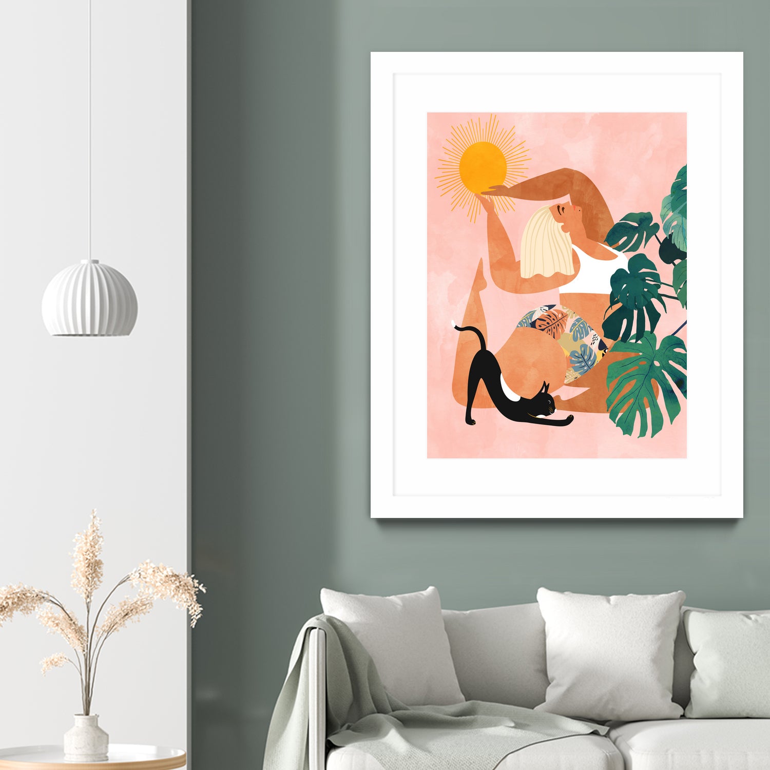 Tropical Yoga by Uma Gokhale on GIANT ART - orange digital painting