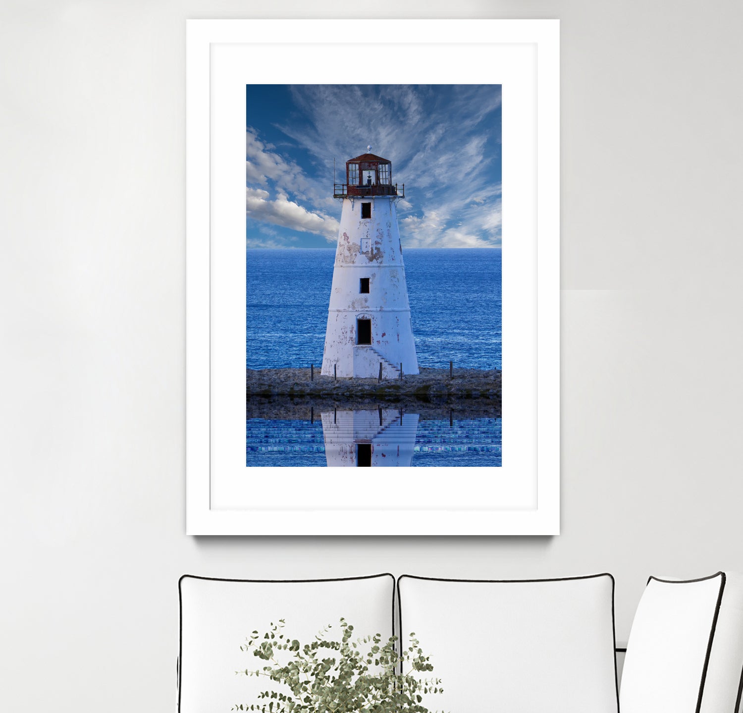 Lighthouse on Narrow Land by Darryl Brooks on GIANT ART - blue photo illustration