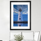 Lighthouse on Narrow Land by Darryl Brooks on GIANT ART - blue photo illustration