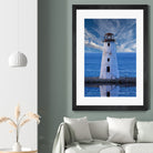 Lighthouse on Narrow Land by Darryl Brooks on GIANT ART - blue photo illustration