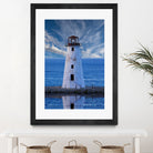 Lighthouse on Narrow Land by Darryl Brooks on GIANT ART - blue photo illustration