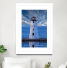 Lighthouse on Narrow Land by Darryl Brooks on GIANT ART - blue photo illustration