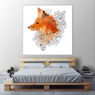 Watercolor Fox by Greta Berlin on GIANT ART - orange digital drawing