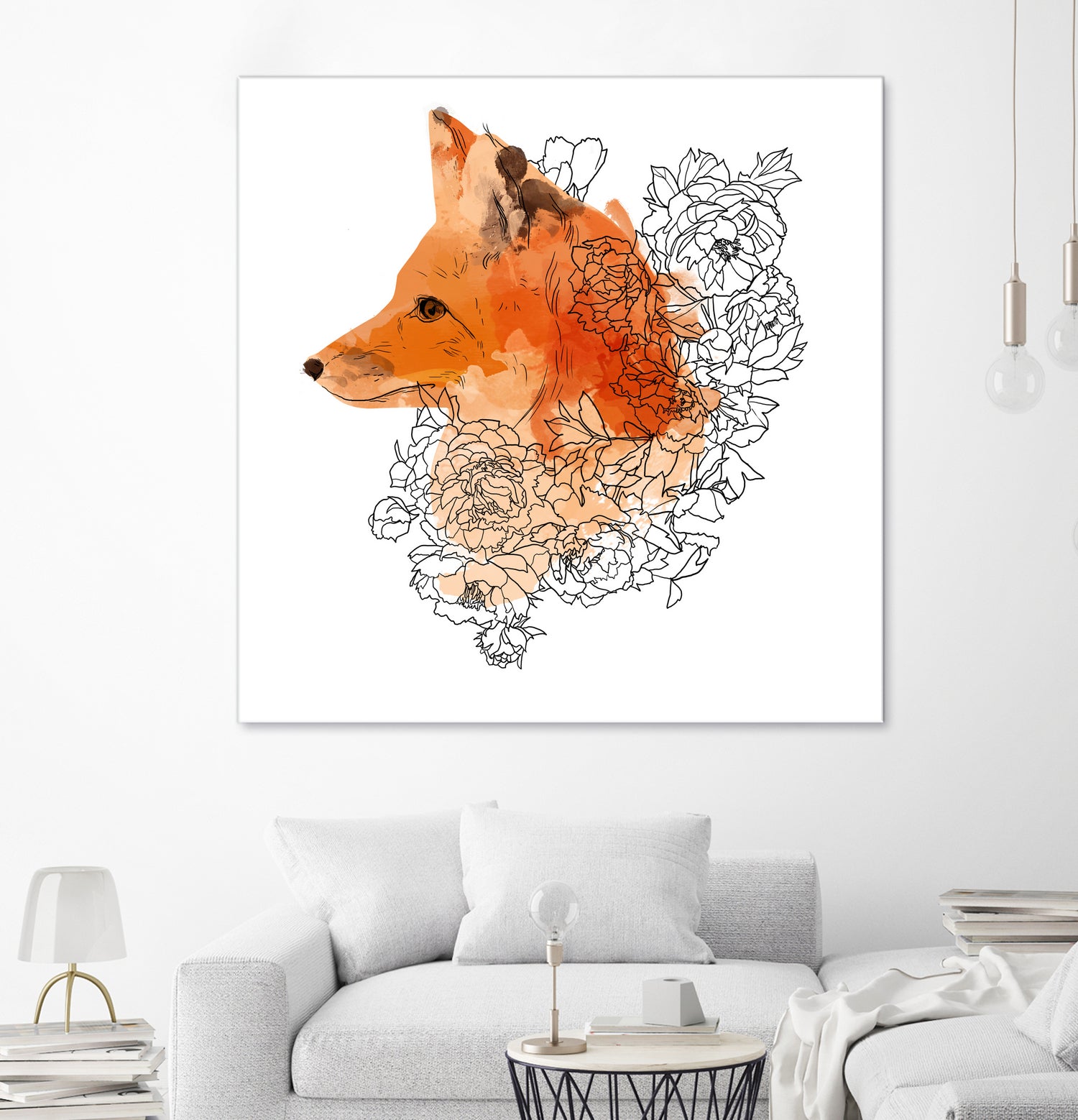 Watercolor Fox by Greta Berlin on GIANT ART - orange digital drawing