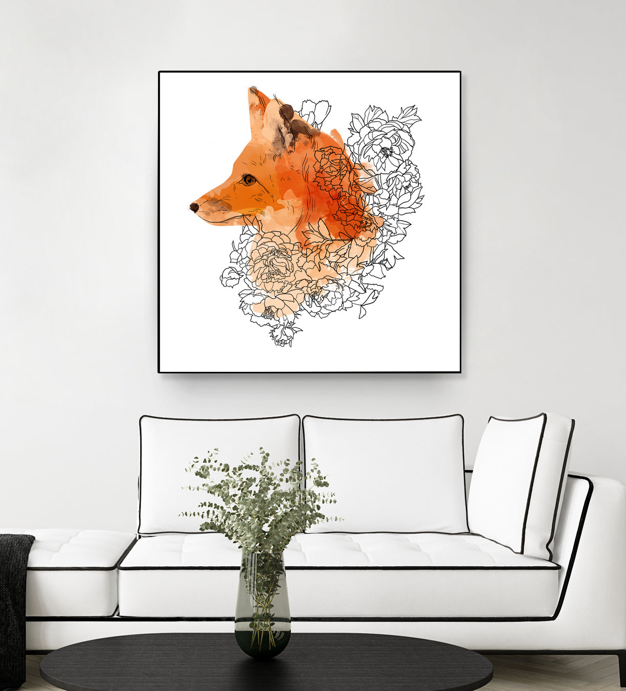 Watercolor Fox by Greta Berlin on GIANT ART - orange digital drawing