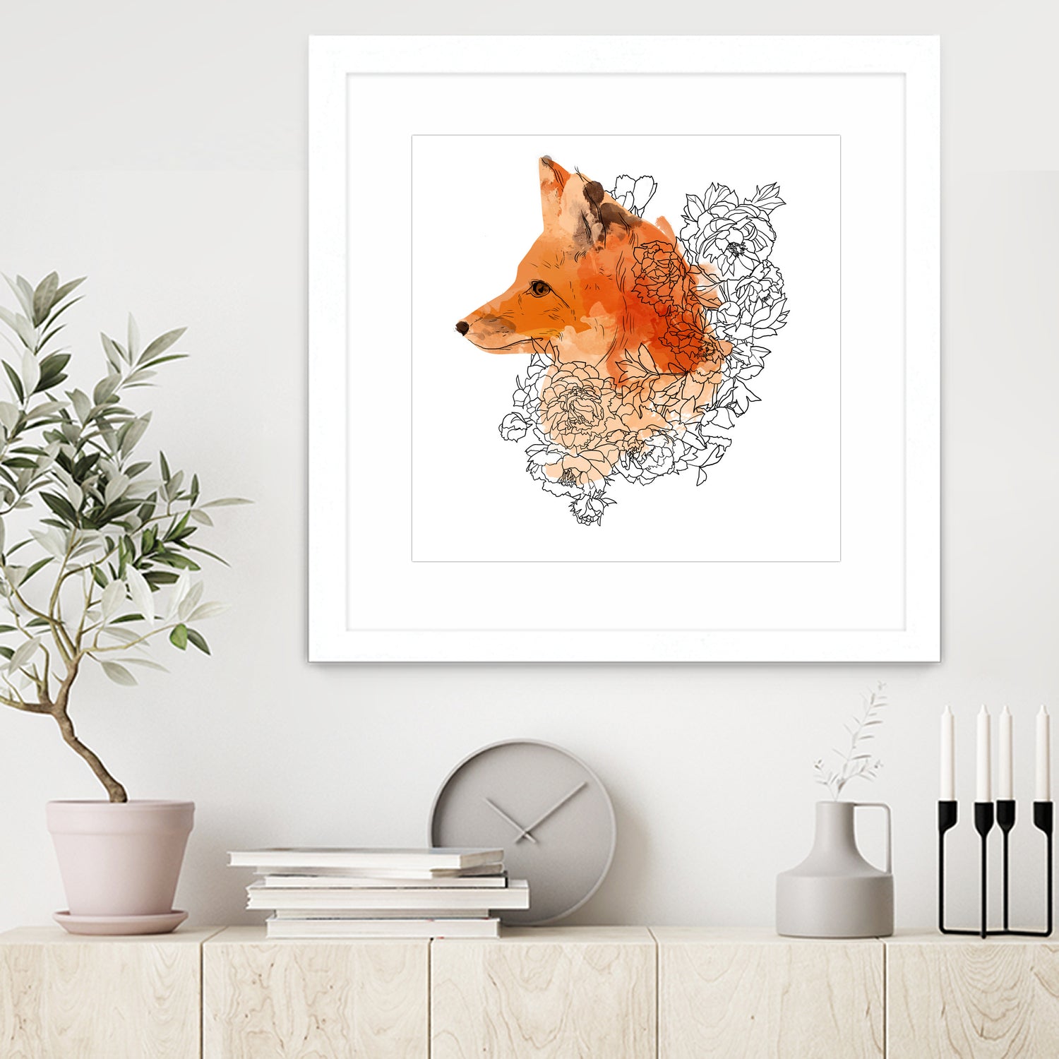 Watercolor Fox by Greta Berlin on GIANT ART - orange digital drawing