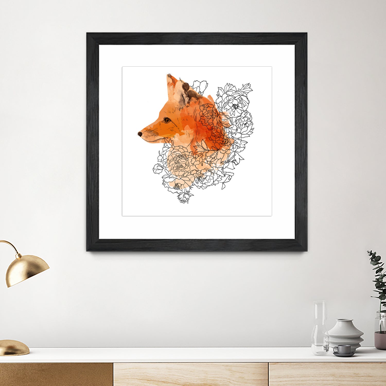 Watercolor Fox by Greta Berlin on GIANT ART - orange digital drawing