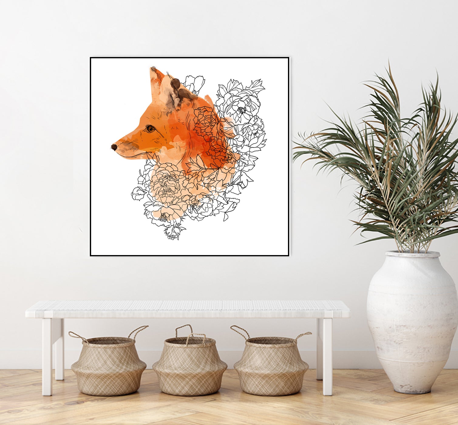 Watercolor Fox by Greta Berlin on GIANT ART - orange digital drawing