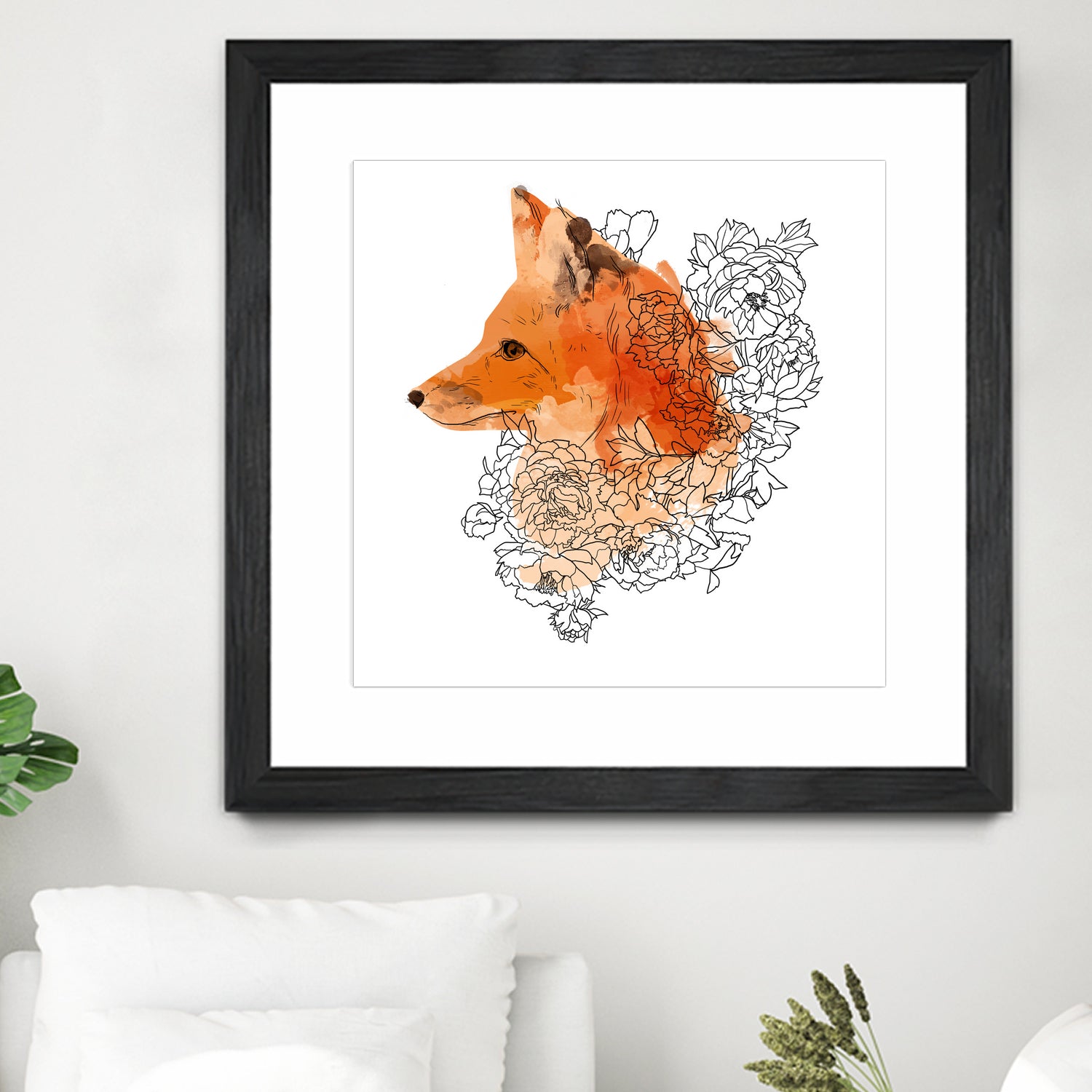 Watercolor Fox by Greta Berlin on GIANT ART - orange digital drawing