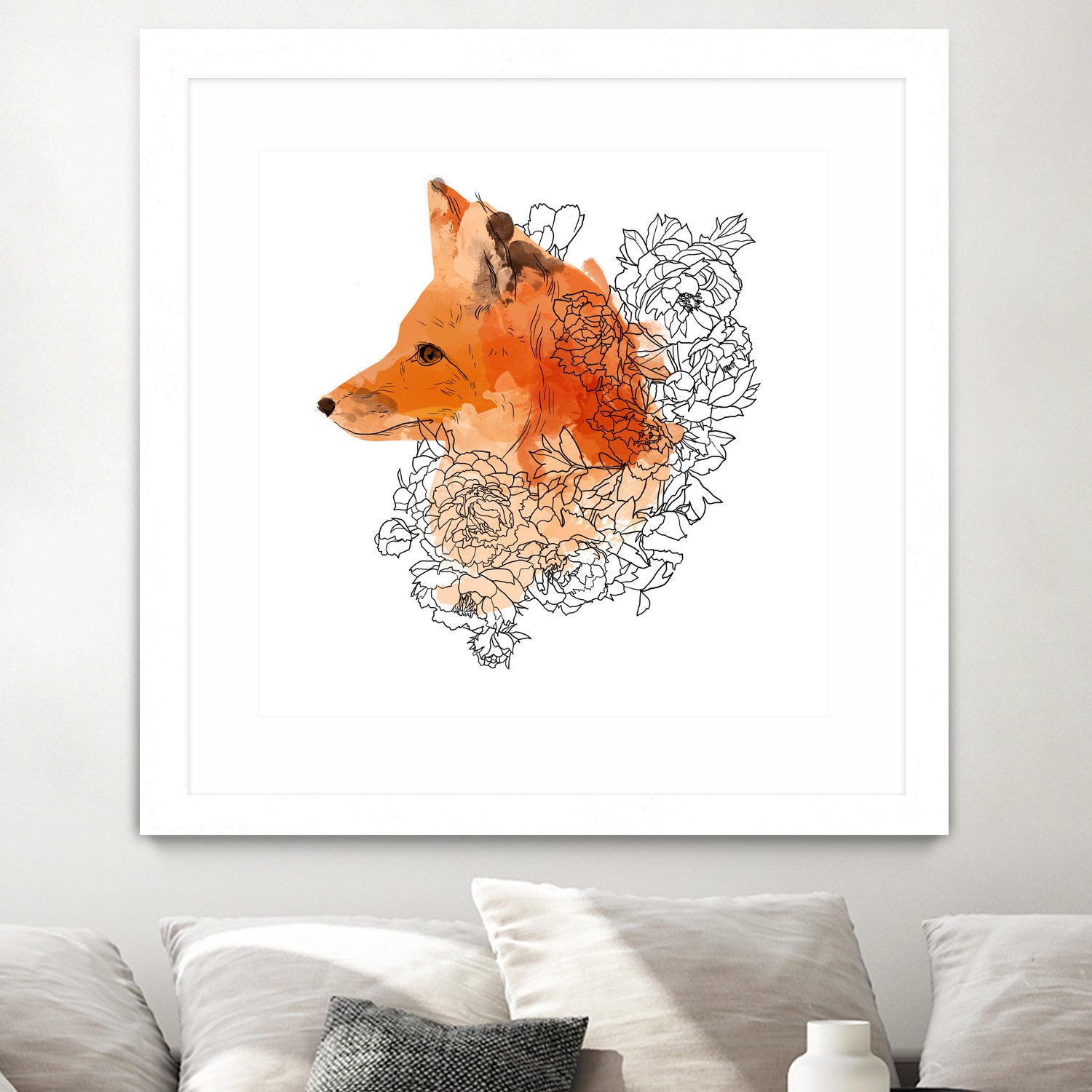 Watercolor Fox by Greta Berlin on GIANT ART - orange digital drawing