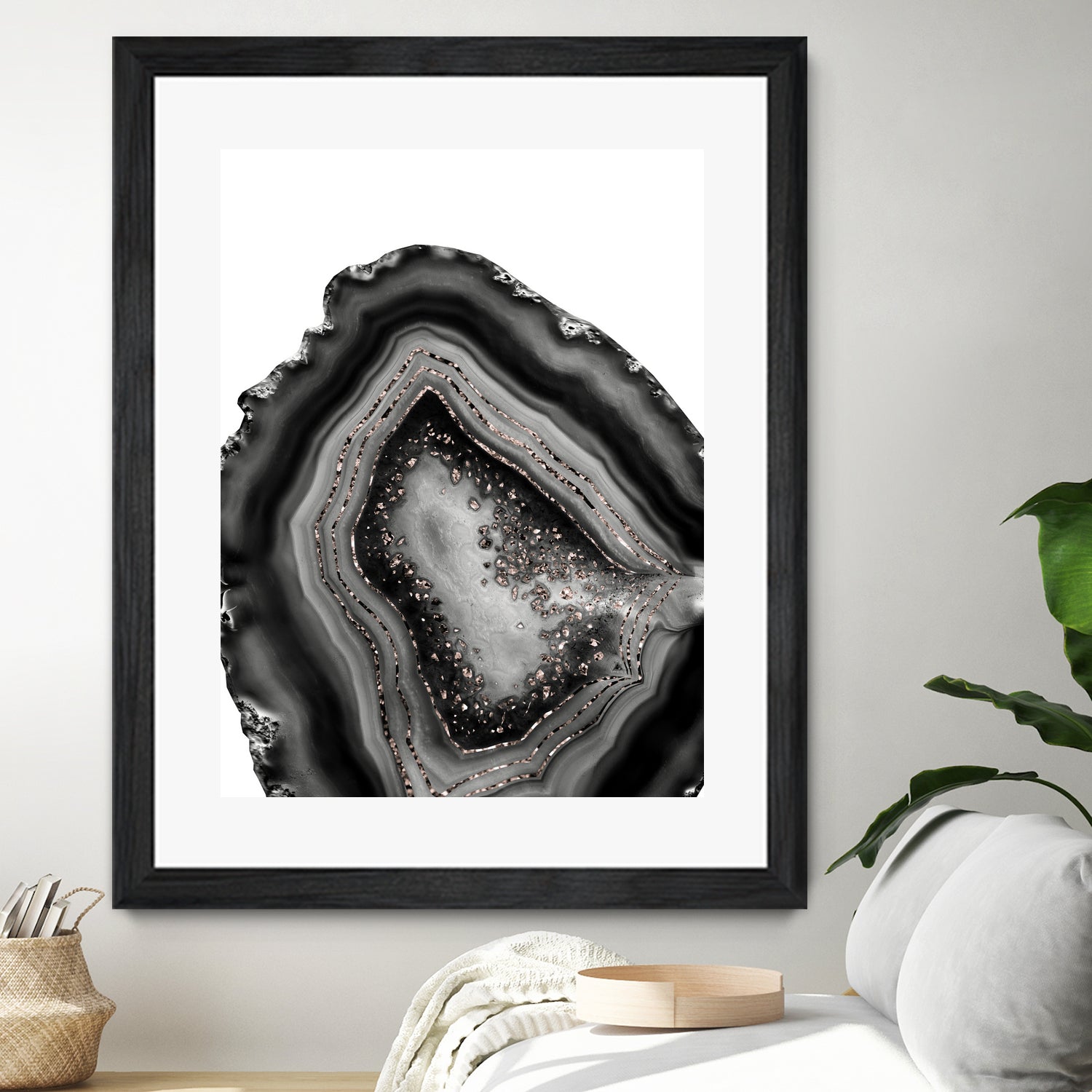 Agate Rose Gold Glitter Glam #5 #gem #decor #art by Anita & Bella Jantz on GIANT ART - gray photo illustration