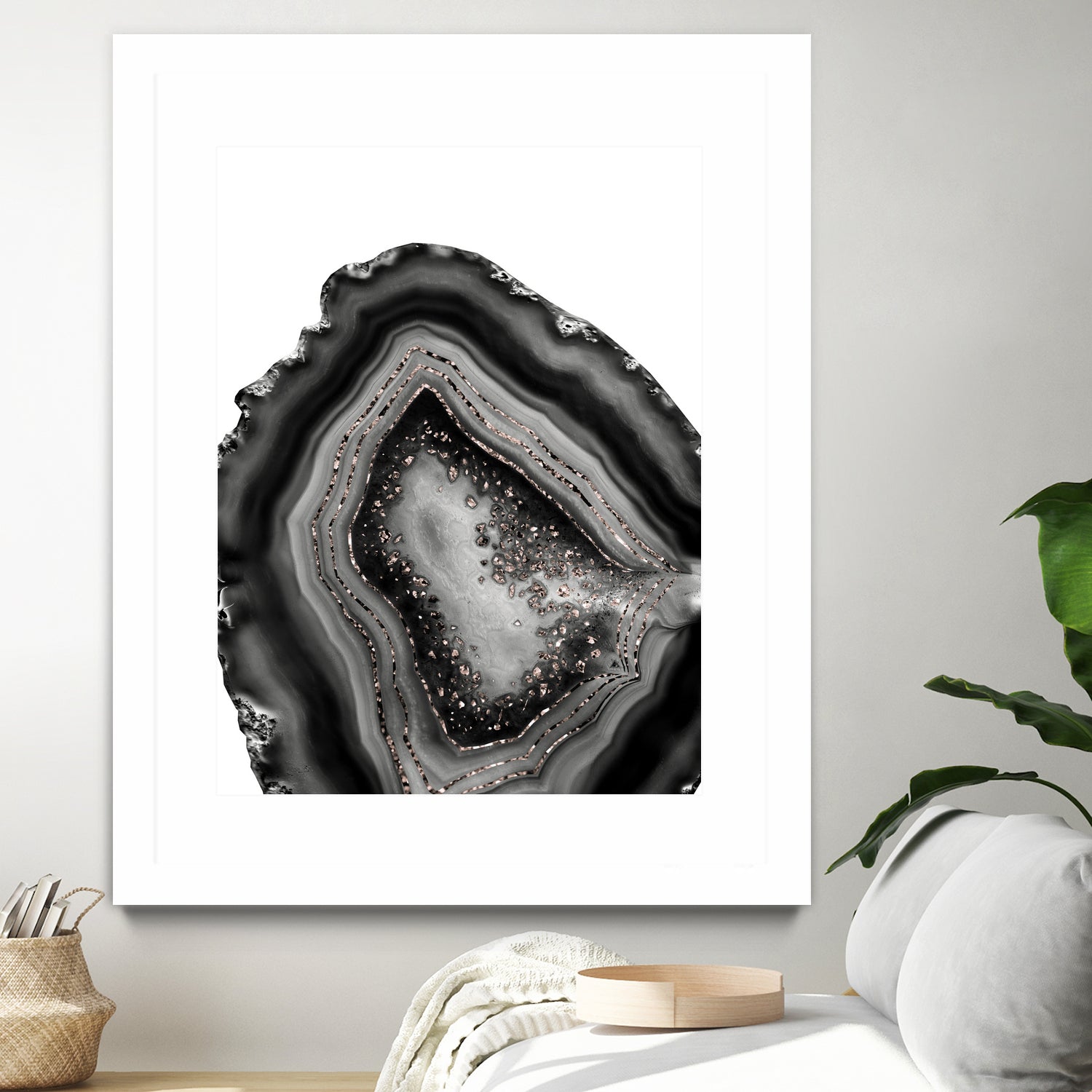 Agate Rose Gold Glitter Glam #5 #gem #decor #art by Anita & Bella Jantz on GIANT ART - gray photo illustration