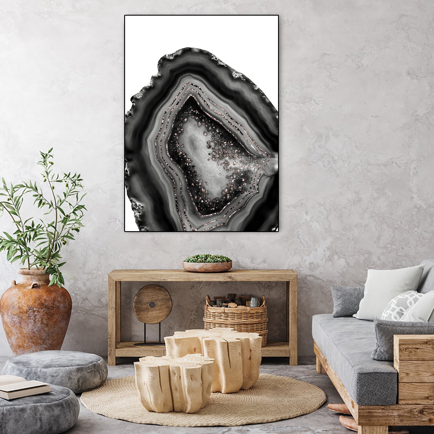 Agate Rose Gold Glitter Glam #5 #gem #decor #art by Anita & Bella Jantz on GIANT ART - gray photo illustration