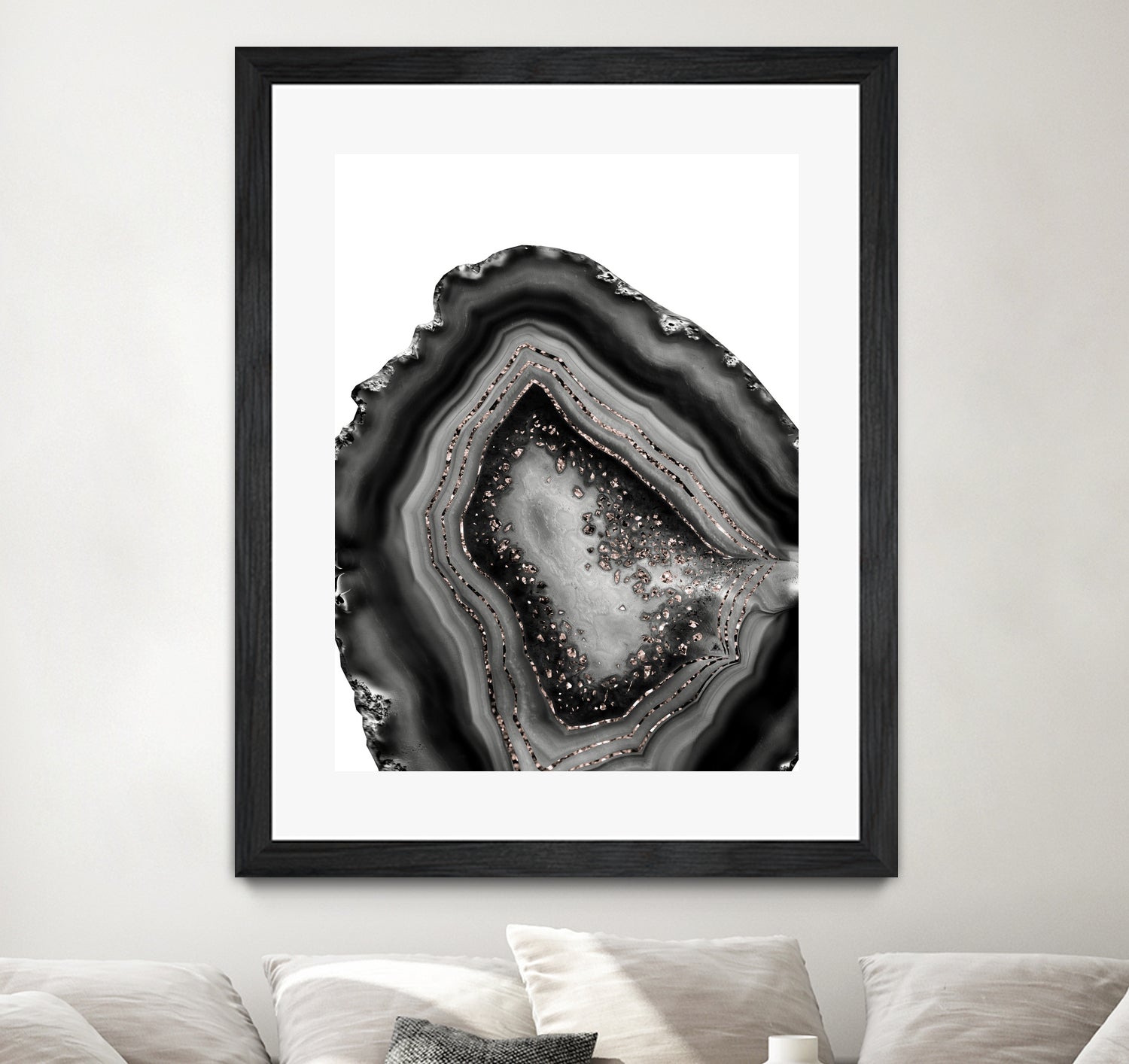 Agate Rose Gold Glitter Glam #5 #gem #decor #art by Anita & Bella Jantz on GIANT ART - gray photo illustration