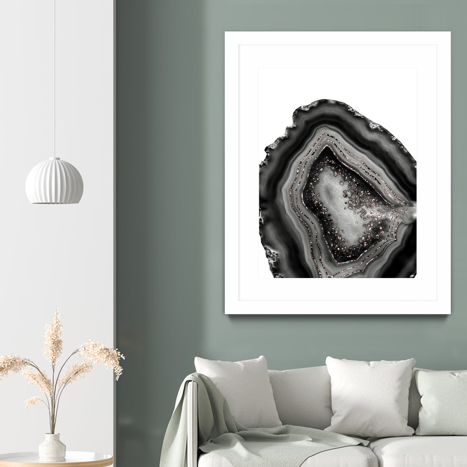 Agate Rose Gold Glitter Glam #5 #gem #decor #art by Anita & Bella Jantz on GIANT ART - gray photo illustration