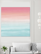 Touching Watercolor Abstract Beach Dream #1 #painting #decor by Anita & Bella Jantz on GIANT ART - orange digital painting