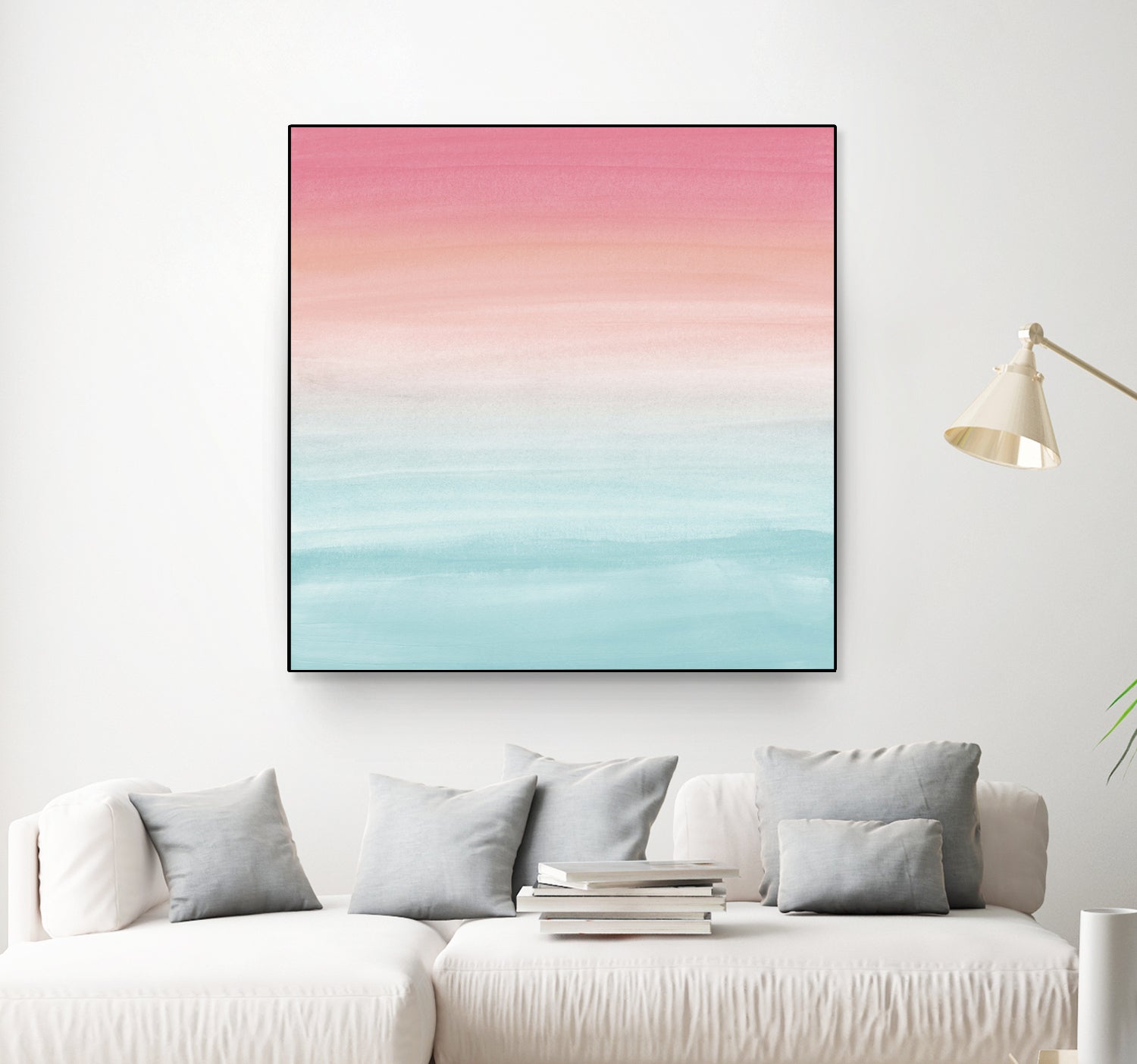 Touching Watercolor Abstract Beach Dream #1 #painting #decor by Anita & Bella Jantz on GIANT ART - orange digital painting