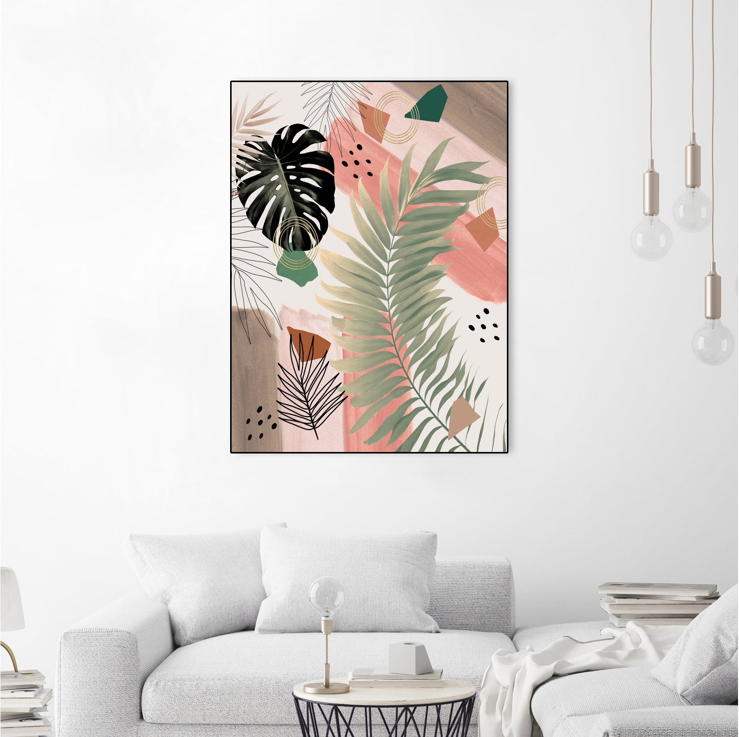 Palm Leaf Summer Glam #1 #tropical #decor #art by Anita & Bella Jantz on GIANT ART - pink digital drawing