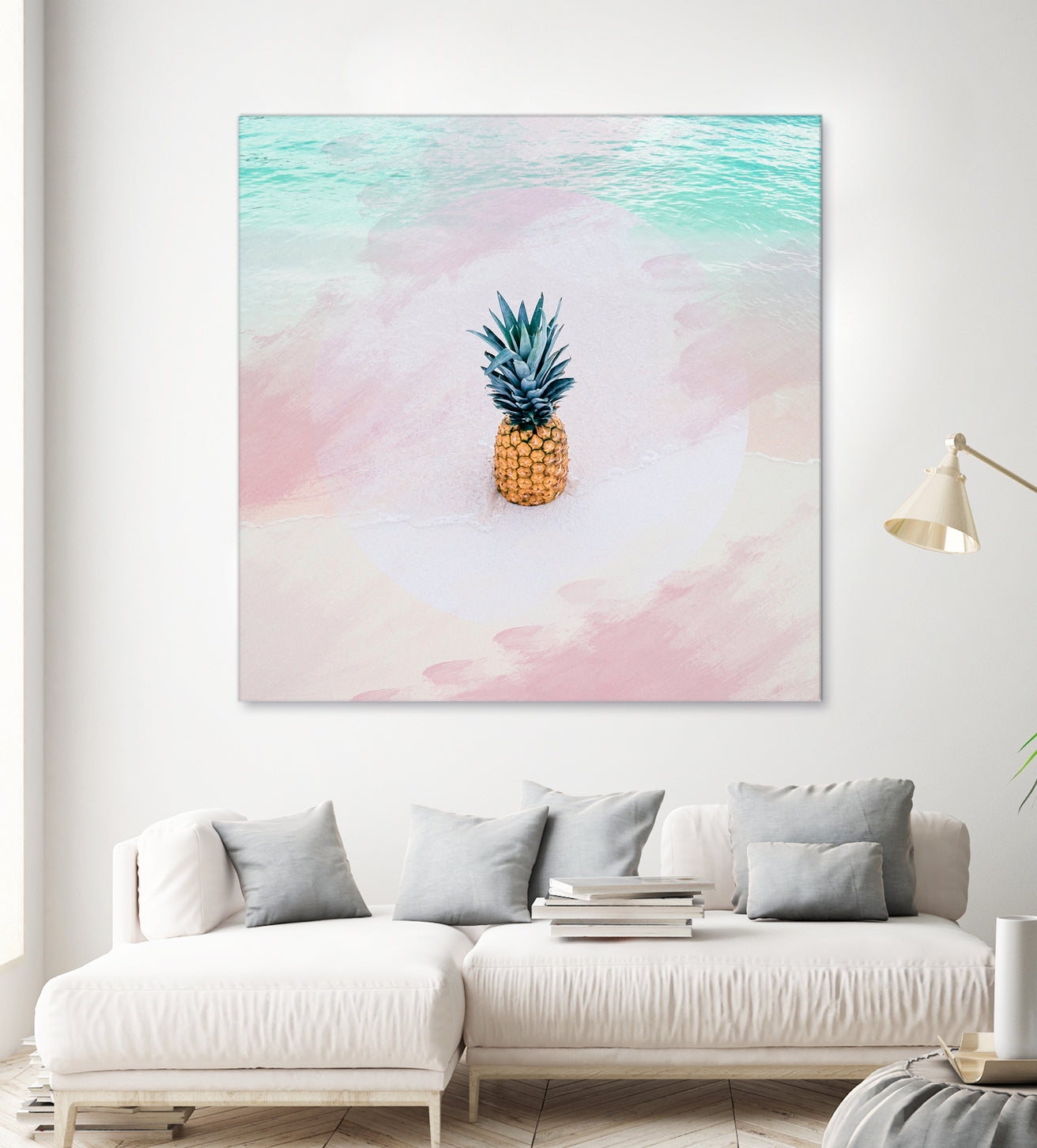 Pineapple on the beach by mmarta bc on GIANT ART - pink digital painting