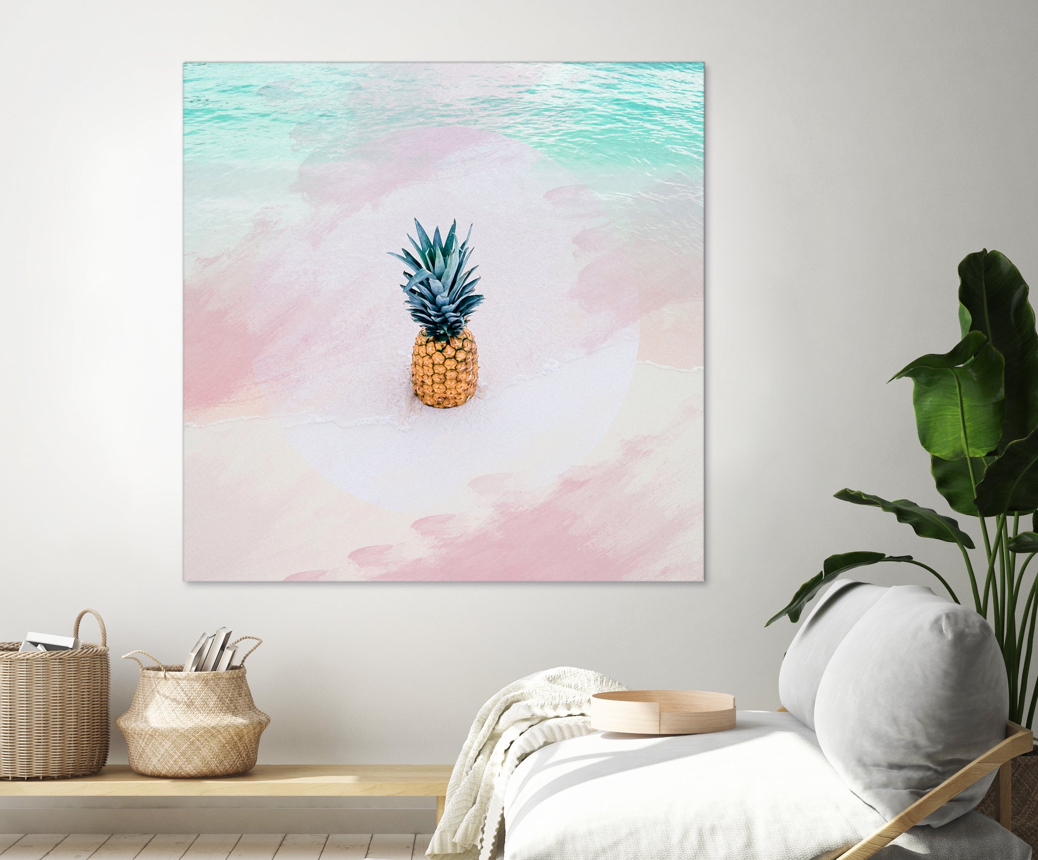 Pineapple on the beach by mmarta bc on GIANT ART - pink digital painting