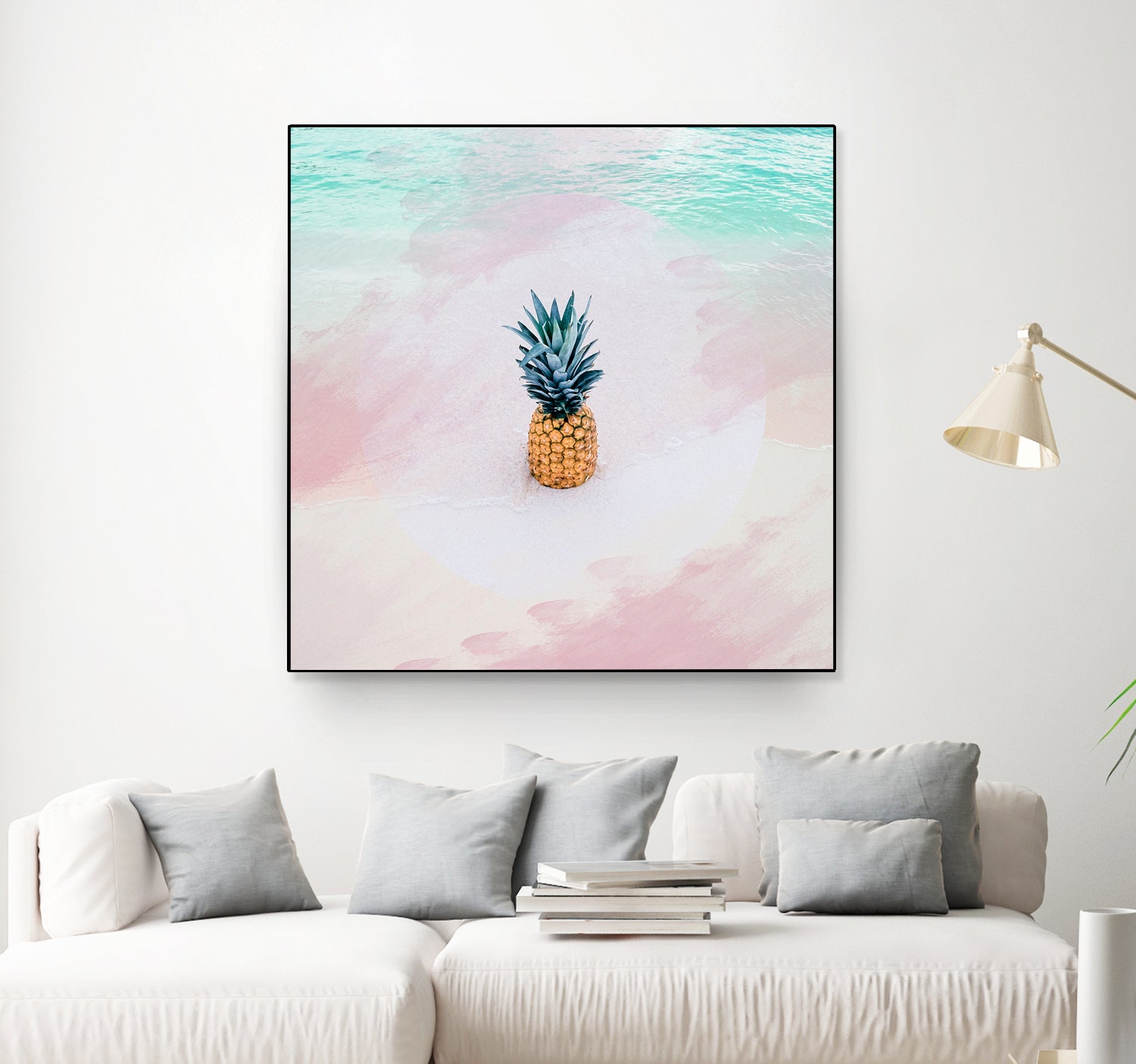 Pineapple on the beach by mmarta bc on GIANT ART - pink digital painting