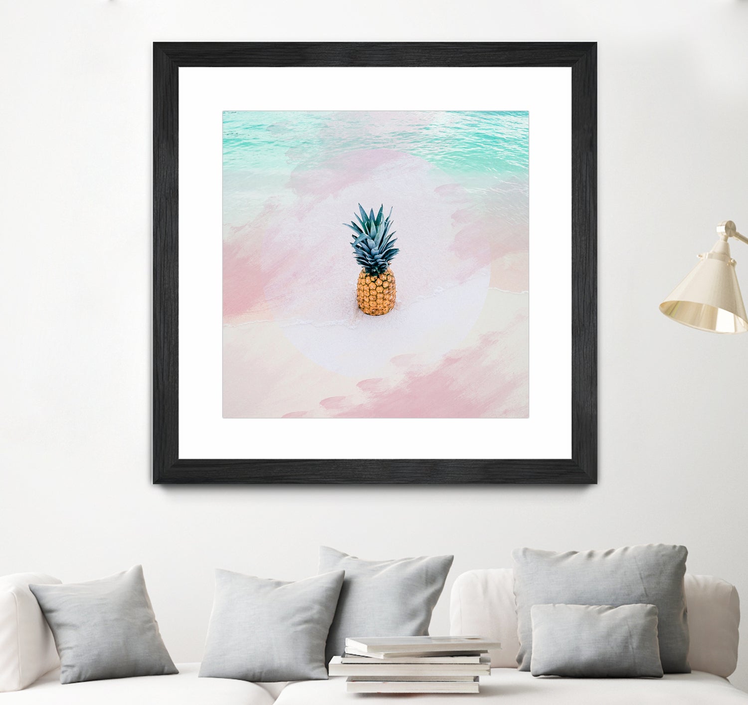 Pineapple on the beach by mmarta bc on GIANT ART - pink digital painting