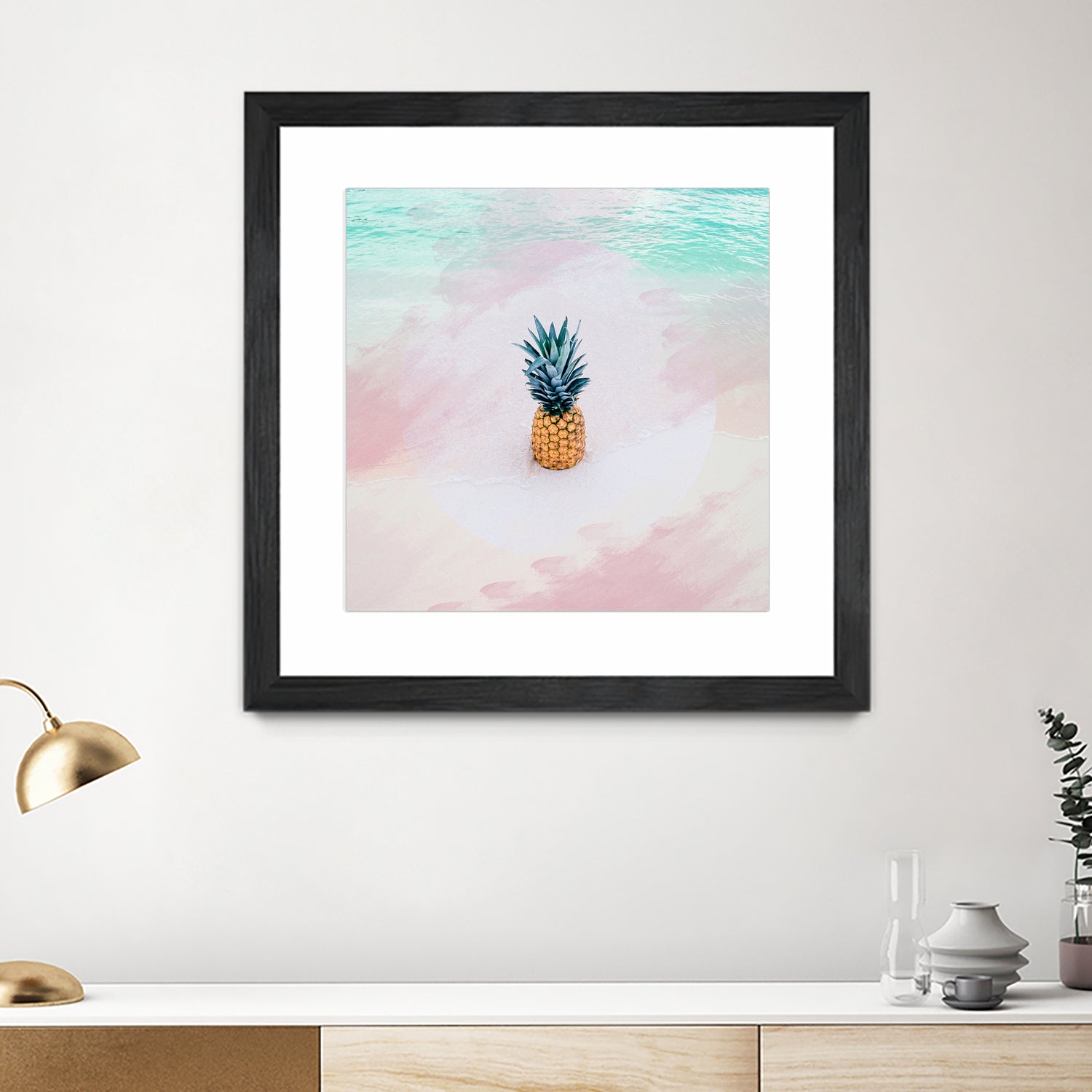 Pineapple on the beach by mmarta bc on GIANT ART - pink digital painting